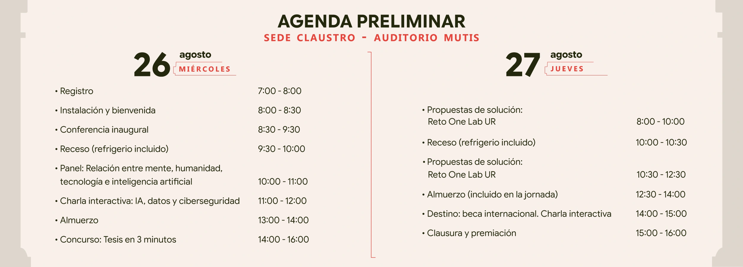 Agenda - Encuentro de Semilleros